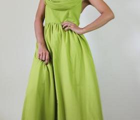 Green Maxi Dress - Beautiful Lovely Bridesmaid Cotton Long Gown Dress : Prisana - Sweet Sounds of Joy Collection