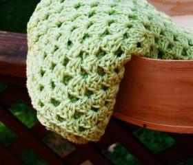 Green Crochet Baby Blanket
