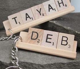 Personalized Scrabble Tile Keychain - 3 to 5 Letters