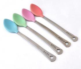 Personalized Baby Spoon SET OF FOUR (4) baby shower gift, new mom, baby feeding pastel, baby name spoons