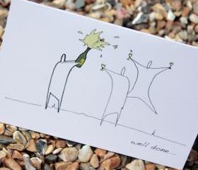 A6 Well done champagne card (anonymity range)