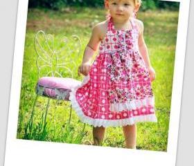 Sewing Pattern for Apron Dress, Ages 12 months to 10 years, Beginner Level