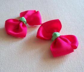 Mini Boutique Bow Pair - Shocking Pink, Mint Green