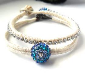 Bridal Jewelry, Friendship Bracelet, The ultimate Peacock wedding, Something Blue Bridal bracelet, trendy boho fashion wedding