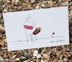 A6 New baby arrival card - pink (Anonymity range)