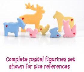 Light Orange Reindeer Figurine with Red Hearts 