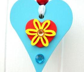 Small wooden chunky Heart