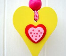 Small wooden chunky Heart