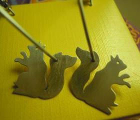 Squirrel Hoop Earrings
