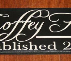 Beautiful Script Hand Painted Family Name Sign