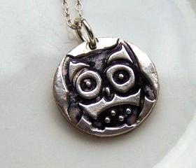 Owl Silver Necklace Artisan Silver Jewellery and Keepsakes