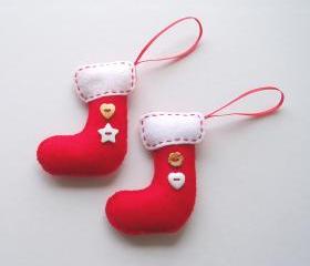 Mini Handmade Felt Christmas Stockings