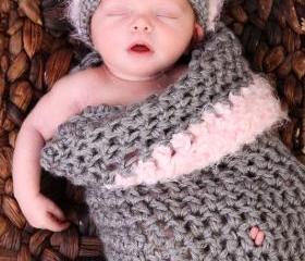 PDF Crochet PATTERN, newborn Kitty hat with cocoon pattern, permission to sell finished product