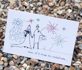 A6 Wedding fireworks card (anonymity range)