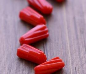 Vintage Red Art Deco Lucite Beads