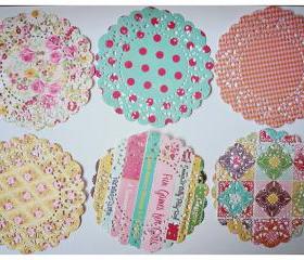 6 Parisian Lace Doily Mixed pattern paper / pack 