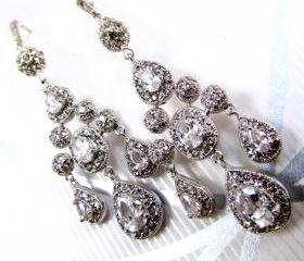 GIA Cubic Zirconia Chandelier Earrings
