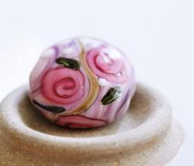 Country Roses I SRA Lampwork Focal