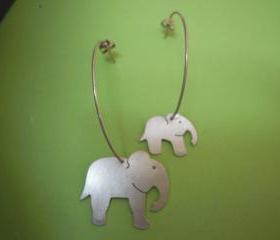 Elephant Hoop Earrings