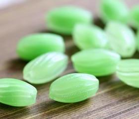 Vintage Lime Green Givre Glass Beads