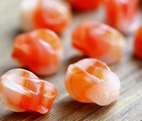 Vintage Lampwork Faux Carnelian Glass Beads