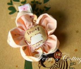 Fabric Flower Hair Clip - Pink Colour 