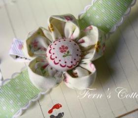 Handmade Fabric Flower Hair Clip - Wedding Hair Accessories - For your cute flower girl