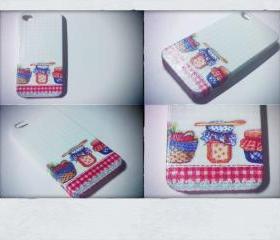 Let's Go Picnic iPhone4 and 4s Case/Cover Handmade Decoupage