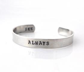 Personalized metal cuff bracelet, custom bracelet, aluminum cuff hand stamped bracelet, ALWAYS, class of 2012 class of 2012 Graduation