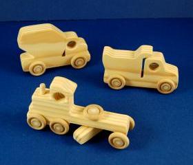 Construction Party Favors - Package of 9 Wood Toy Construction Vehicles