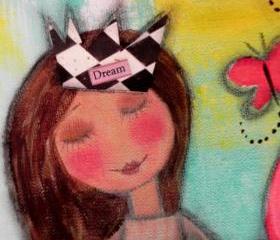 I had a dream...9x12 mixed media canvas painting ORIGINAL