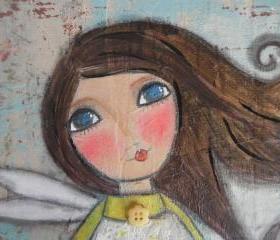 Spring Ange 11x14 mixed media ORIGINAL