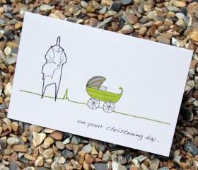 A6 Christening card - green (Anonymity range)