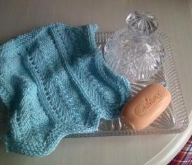 Soft Wash Cloth, Aqua, 100% Cotton