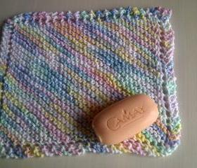 Wash cloth or Dish cloth - 100% cotton, pastel mult-coloured - Excellent for Exfoliating.