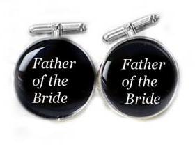 Father of the Bride Cufflinks Customize Name Date Wedding Men Cuff Links Personalized Keepsake Gift