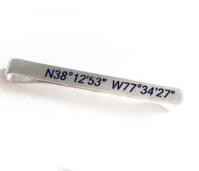 Tie Clip Latitude Longitude Personalized Groomsman Aluminum Men Father Gift Keepsake wedding Birthday