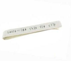 Tie Bar Tie Clip Personalized Groomsman Men Gift Keepsake Father
