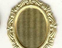 Brass Pendant 40x30mm or 25x18mm Oval Picture Frame Setting for Cabochon Cameo Jewelry Findings setting