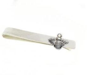Honey Bee Tie Clip Aluminum Men Tie Bar Clip Personalized Groomsman for him Gift Keepsake
