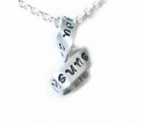 Sunshine Free-form Necklace You are my sunshine Hand Stamped Pendant Chain Swirl Jewelry