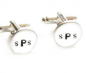 Round Initial Metal Hand Stamped Wedding Cufflinks personalized keepsake gift for him guys custom cuff links heart love