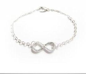 Wire Wrapped nfinity Anklet Bracelet Knot Silver Plated Chain Hammered Jewelry wear two side