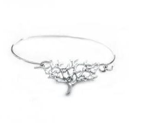Silver Tree Bracelet Silver Wire Cuff Bangle Wire Wrapped Jewelry