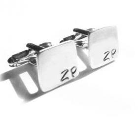 Square Hand Stamped Men Cufflinks personalized keepsake gift for him guys Father Wedding custom square cuff links