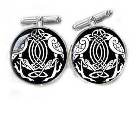 Celtic Cufflinks Black White personalized Wedding keepsake gift for him guys men father cuff links
