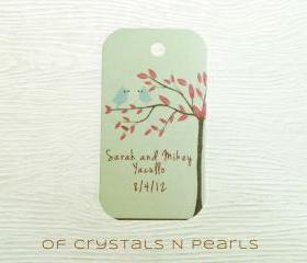 24 Birds in tree Customised Gift Tags - Wedding Favor Tags - Thank you tags - Wedding Gift Tags - Baby Shower Tags