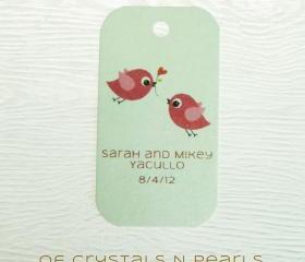 24 Love Birds Customised Gift Tags - Wedding Favor Tags - Thank you tags - Wedding Gift Tags - Baby Shower Tags