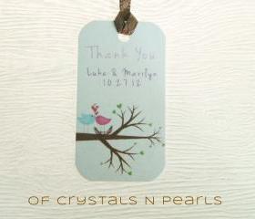 24 Love Birds Customised Gift Tags - Wedding Favor Tags - Thank you tags - Wedding Gift Tags