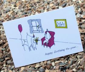 A6 Birthday chair card (anonymity)